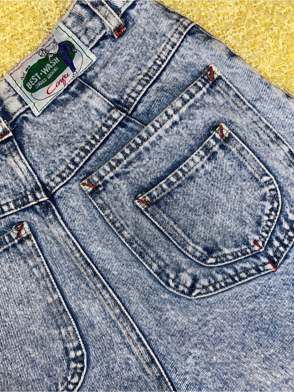 Vintage Corfu cotton denim high rise stonewashed jeans